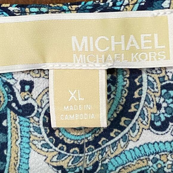 MICHAEL MICHAEL KORS Women's Paisley Faux-Wrap Mini Dress - Picture 4 of 7